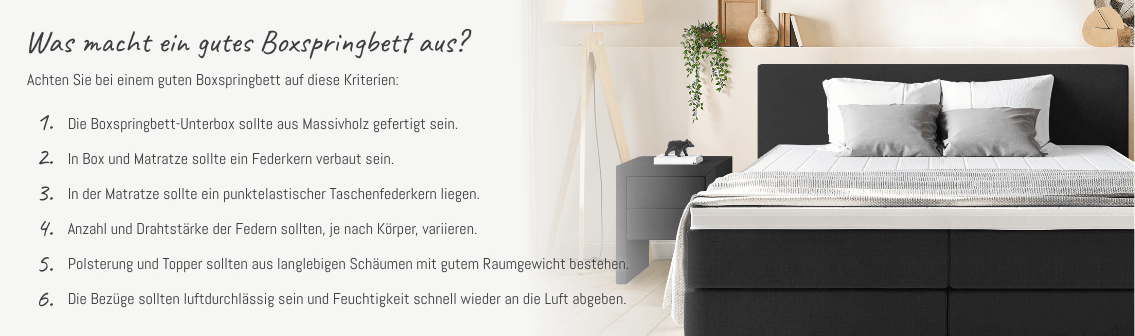 Qualitätskriterien Boxspringbett Qualitätskriterien Boxspringbett